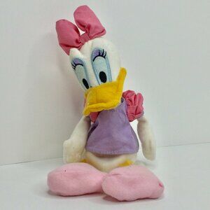 Diseny Daisy Duck 10" Plush Toy Pink Bow Purple Dress Mini Bean Bag Plushie